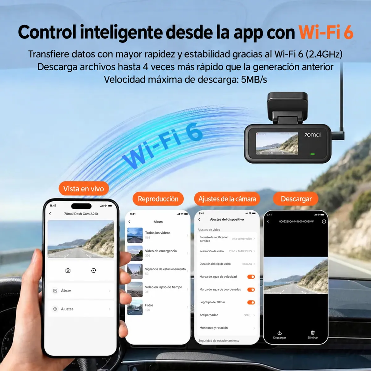 70mai A210 con cámara trasera, foto 7 de 8